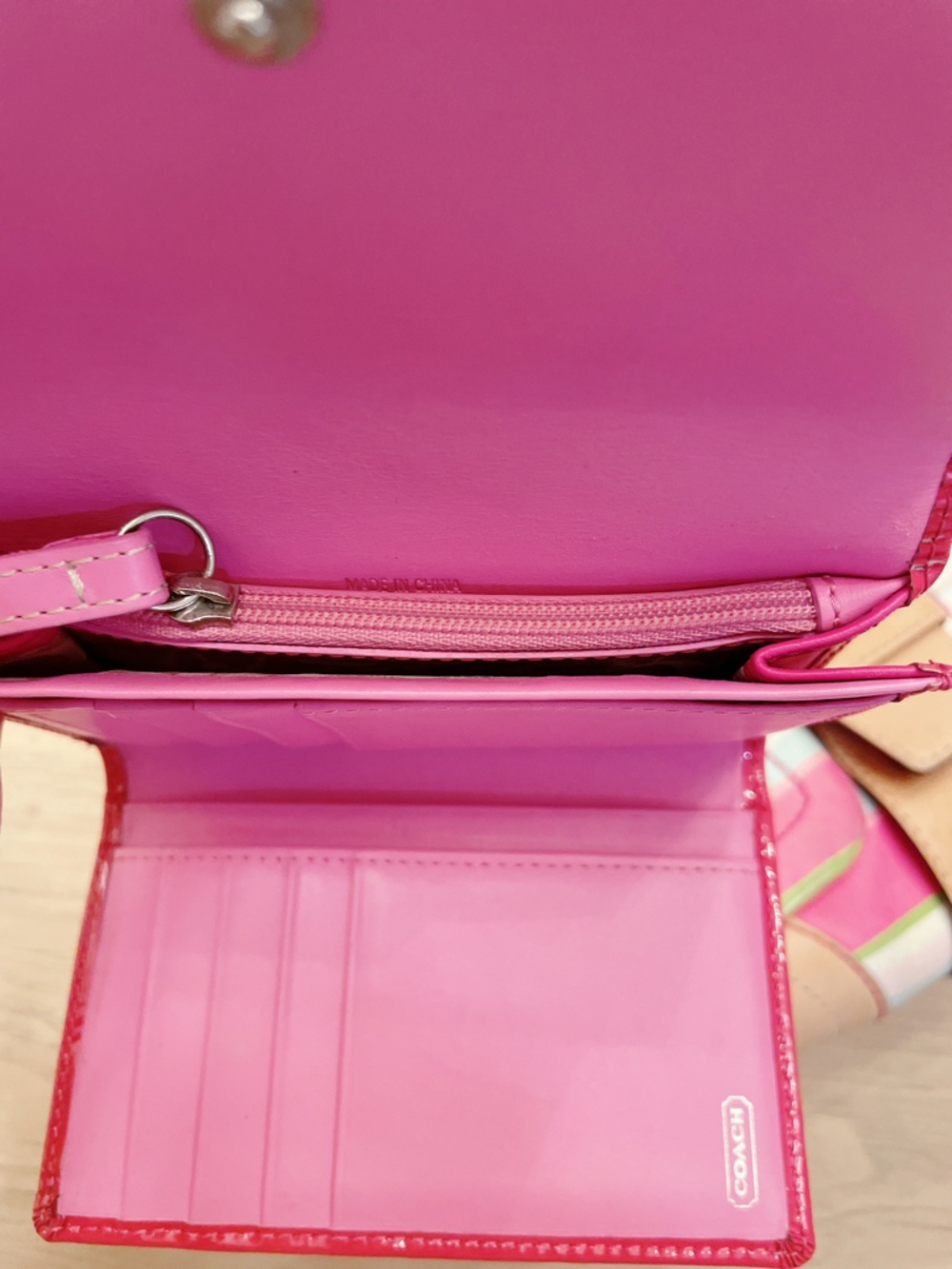 Coach Y2K Pink Stripe Soho Shoulder Bag & Matching Wallet Set Vintage Rare - Picture 3 of 16